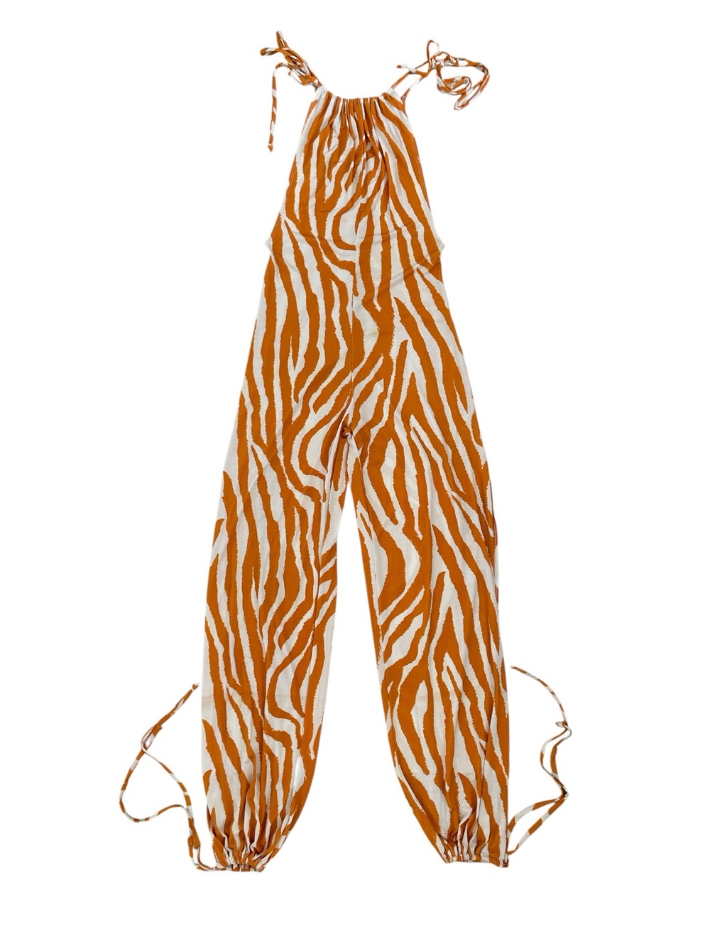 Goldtimeusa Orange & White Printed Jumpsuit - Picture 2 of 14